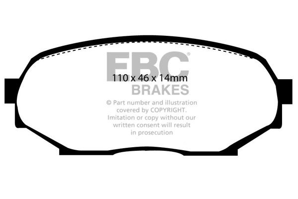 Bremsbelagsatz, Scheibenbremse Vorderachse EBC Brakes DP2802 von EBC Brakes