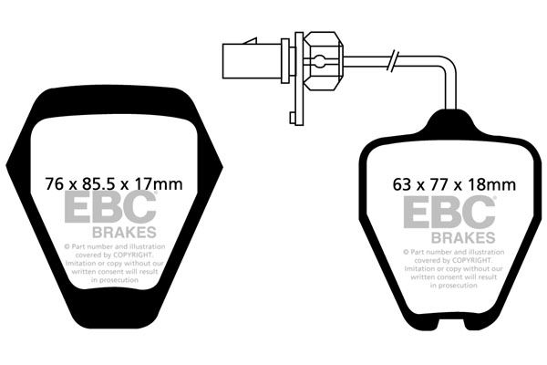 Bremsbelagsatz, Scheibenbremse Vorderachse EBC Brakes DP41094R von EBC Brakes