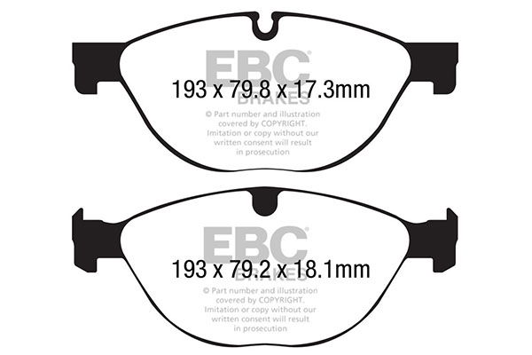 Bremsbelagsatz, Scheibenbremse Vorderachse EBC Brakes DP42191R von EBC Brakes