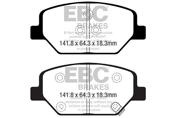 Bremsbelagsatz, Scheibenbremse Vorderachse EBC Brakes DP42351R von EBC Brakes