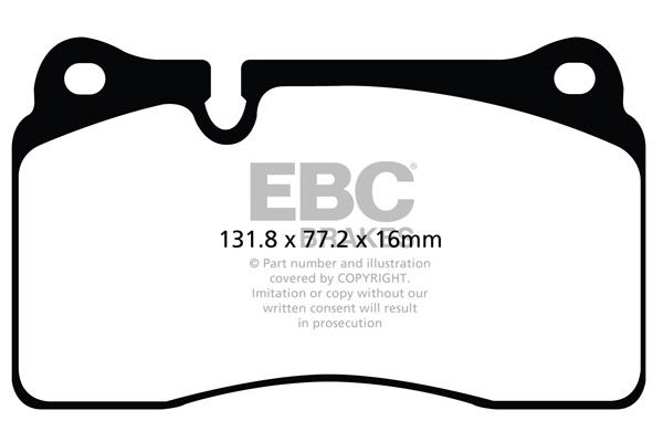 Bremsbelagsatz, Scheibenbremse Vorderachse EBC Brakes DP52070NDX von EBC Brakes