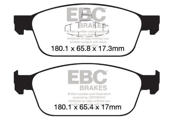 Bremsbelagsatz, Scheibenbremse Vorderachse EBC Brakes DP52145NDX von EBC Brakes