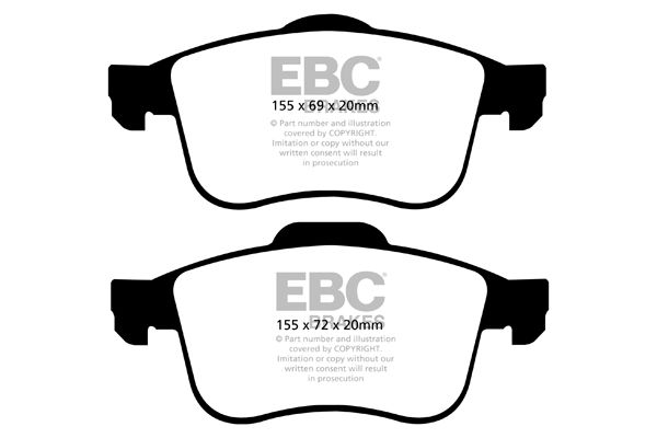 Bremsbelagsatz, Scheibenbremse Vorderachse EBC Brakes DPX2090 von EBC Brakes