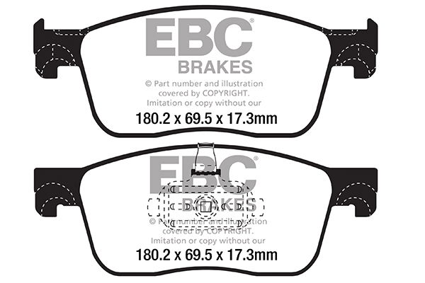 Bremsbelagsatz, Scheibenbremse Vorderachse EBC Brakes DPX2308 von EBC Brakes