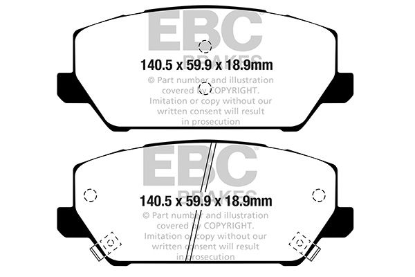 Bremsbelagsatz, Scheibenbremse Vorderachse EBC Brakes DPX2343 von EBC Brakes