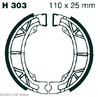 EBC Brakes Bremsbacken H303 451A2-096-651,43120-KG8-006,45120-096-653 Trommelbremsbacken,Bremsbackensatz 45120-107-000,45120968681,451A2096305 von EBC Brakes