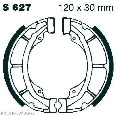 EBC Brakes Bremsbacken S627 6441001A10,64400-01810,64400-01850 Trommelbremsbacken,Bremsbackensatz 6440001810,6440001850,64410-01A00,64410-01A10 von EBC Brakes