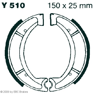 EBC Brakes Bremsbacken Y510 40T-W2536-00,214-W2535-00,214W253500 Trommelbremsbacken,Bremsbackensatz 3EH-W2536-00,3RFW253400,5Y1-W2536-00,5Y12533001 von EBC Brakes