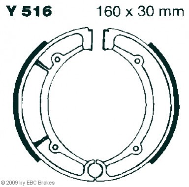 EBC Brakes Bremsbacken Y516 1HXW253600,4G0-25330-00,4GBW253600 Trommelbremsbacken,Bremsbackensatz 4HC-W2536-00,1HX-W2536-00,4GB-W2536-00,1L9-25330-00 von EBC Brakes