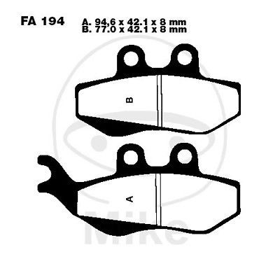 Bremsbeläge vorne Piaggio Skipper ST 125 150 4T 00-04 von EBC