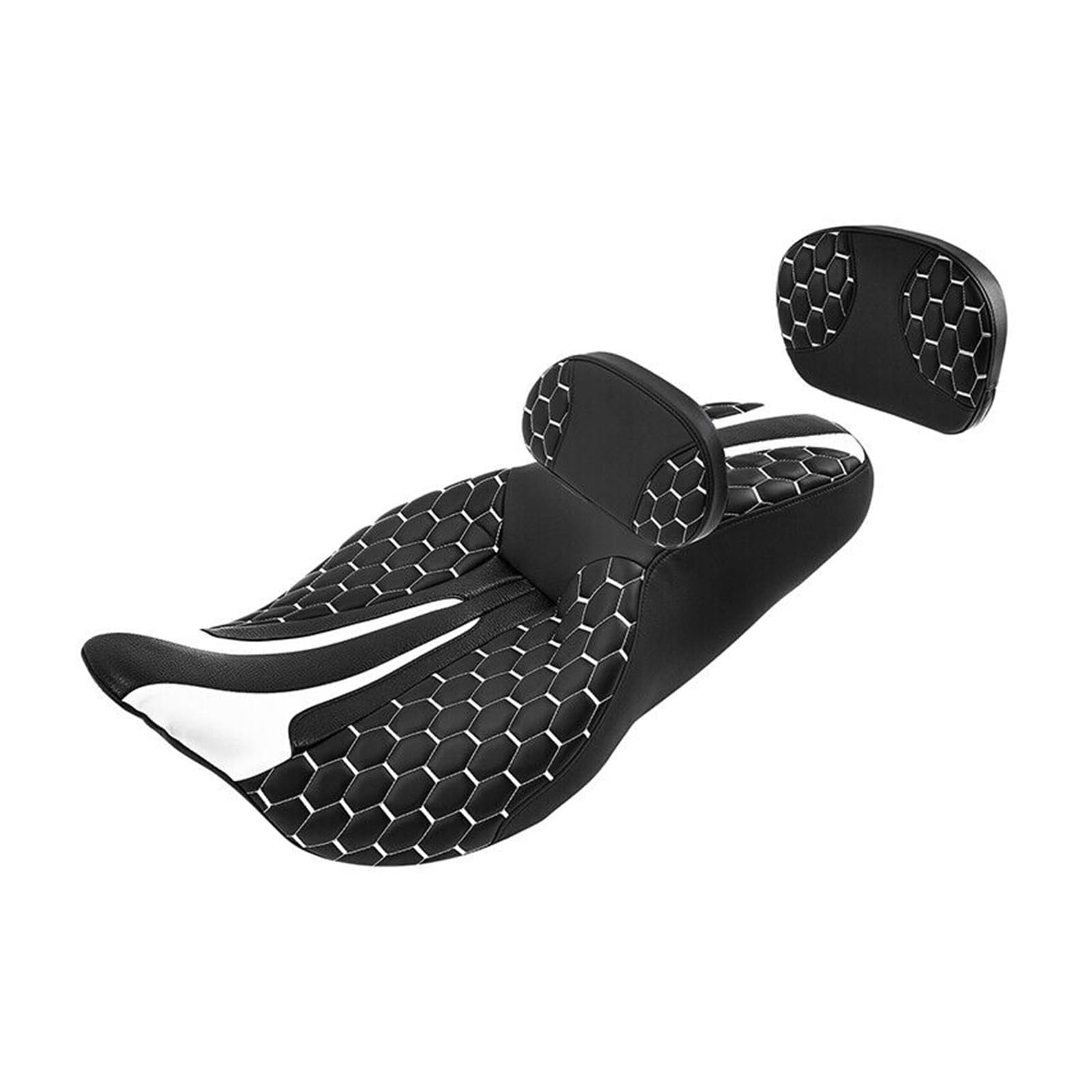 Sissy Bar Pad für Motorradfahrersitz, Beifahrersitz, kompatibel mit Harley Touring Street Glide 2009–2022 (M, Weiß) von EBDKAOEPE