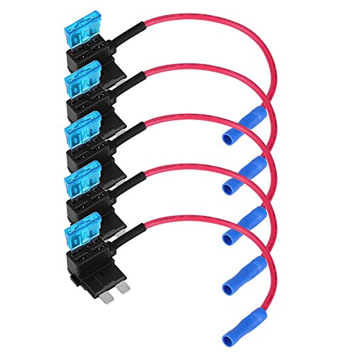 Auto-Sicherungsadapter-Set, 5-teiliges Auto-Zusatzsicherung TAP-Adapter ATM APM Blade-Sicherungshalter(Standard) von EBTOOLS