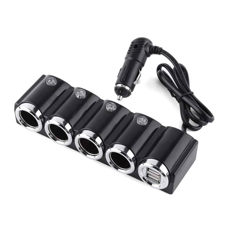 DC 12/24 V Auto Zigarettenanzünder Adapter 4 Way USB Auto Ladegerät Buchse Splitter für die meisten Handys, GPS, iPod, PDA von EBTOOLS