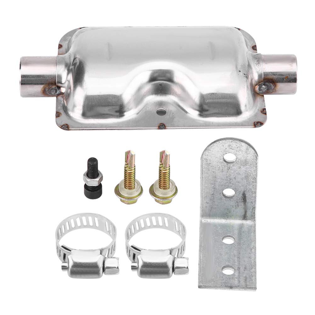 Für Schalldämpfer Stromgenerator-Edelstahl Auspuff Schalldämpfer Abgasrohr Schalldämpfer Kit 24mm / 0.94inch Auspuff Schalldämpfer Schalldämpfer Klammern für Eberspacher Dieselhitzer von EBTOOLS