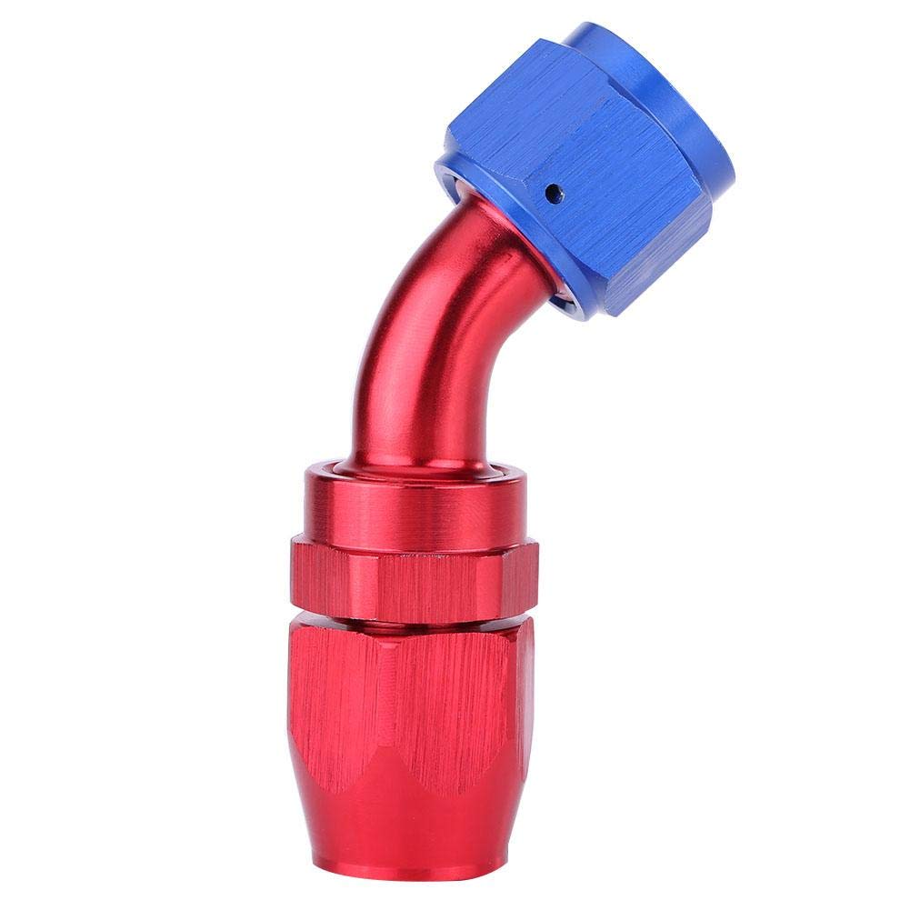 EBTOOLS Auto Modifikation Schlauchende Fitting, AN10 Kraftstoffleitung Schlauchende Schwenkfitting Ölkühler Adapter Eloxiert Blau und Rot Farbe(45°) von EBTOOLS