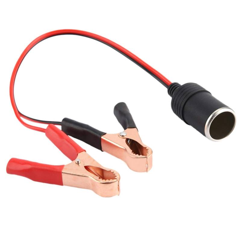 Auto Zigarettenanzünder Buchse Adapter auf Batterie Krokodilklemme Klemmkabel Buchse Zigarettenanzünder auf 12V Batterieklemmen von EBTOOLS