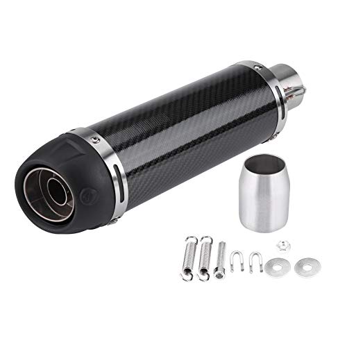 Motorrad Auspuff Mit Abe-Für Akrapovic Auspuff-Motorrad Schalldämpfer Kohlefaser Auspuffendrohr 51Mm Auspuff Schalldämpfer Universal Motorrad Modifiziert Real Bright Carbon Auspuffrohr Mit Db Killer von EBTOOLS