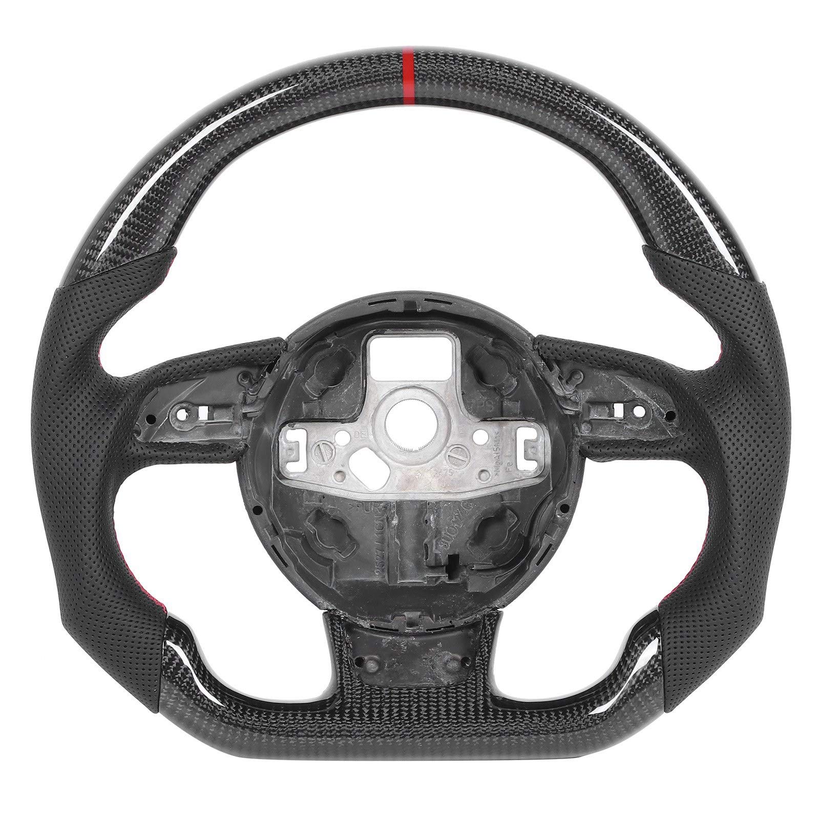 Lenkrad, Carbon Lenkrad Racing Lenkrad Nappa Perforiertes Leder Passend für B8.5 RS3 RS4 RS5 RS6 RS7 2013-2016 von EBTOOLS