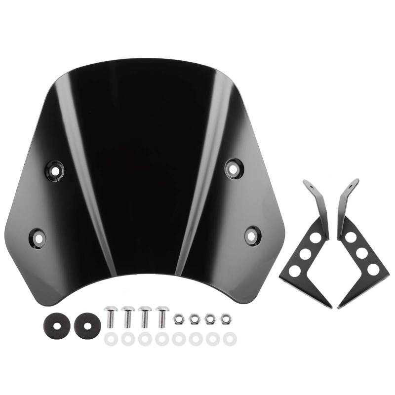 Motorrad Windschutzscheiben, kurze Motorrad Windschutzscheibe Windabweiser Schutzverkleidung Passend für Be-nelli Leon-cino 250(schwarz) von EBTOOLS