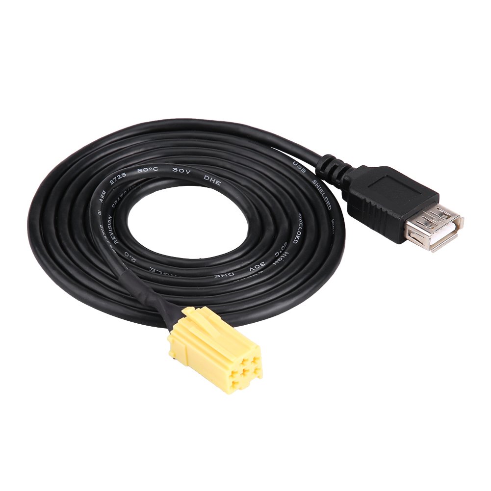 Elerose USB Kabel für den 2007 Punto,6Pin Auto ISO Stecker USB Adapterkabel Fit Hosts mit AUX Funktion 153,5 cm von EBTOOLS