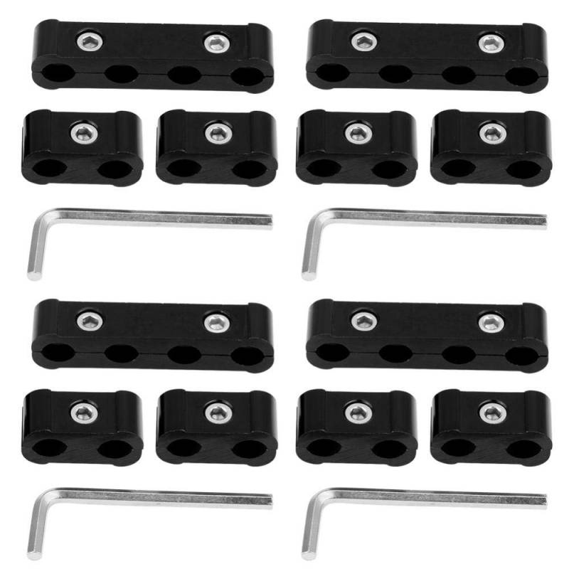 Für 9 Mm Kabeltrenner - Zündkerzen-Drahtseparator, 12Pcs Zündkerzen-Drahtseparator Aus Aluminiumlegierung 8 Mm 9 Mm 10 Mm Motordrahtteiler(Schwarz) von EBTOOLS