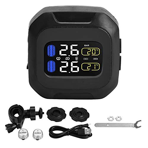 Motorrad Reifendruckkontrollsystem-Motorrad Wireless Tpms, Wasserdichtes Tpms Reifendruckkontrollsystem Mit 2 Externen Sensoren von EBTOOLS