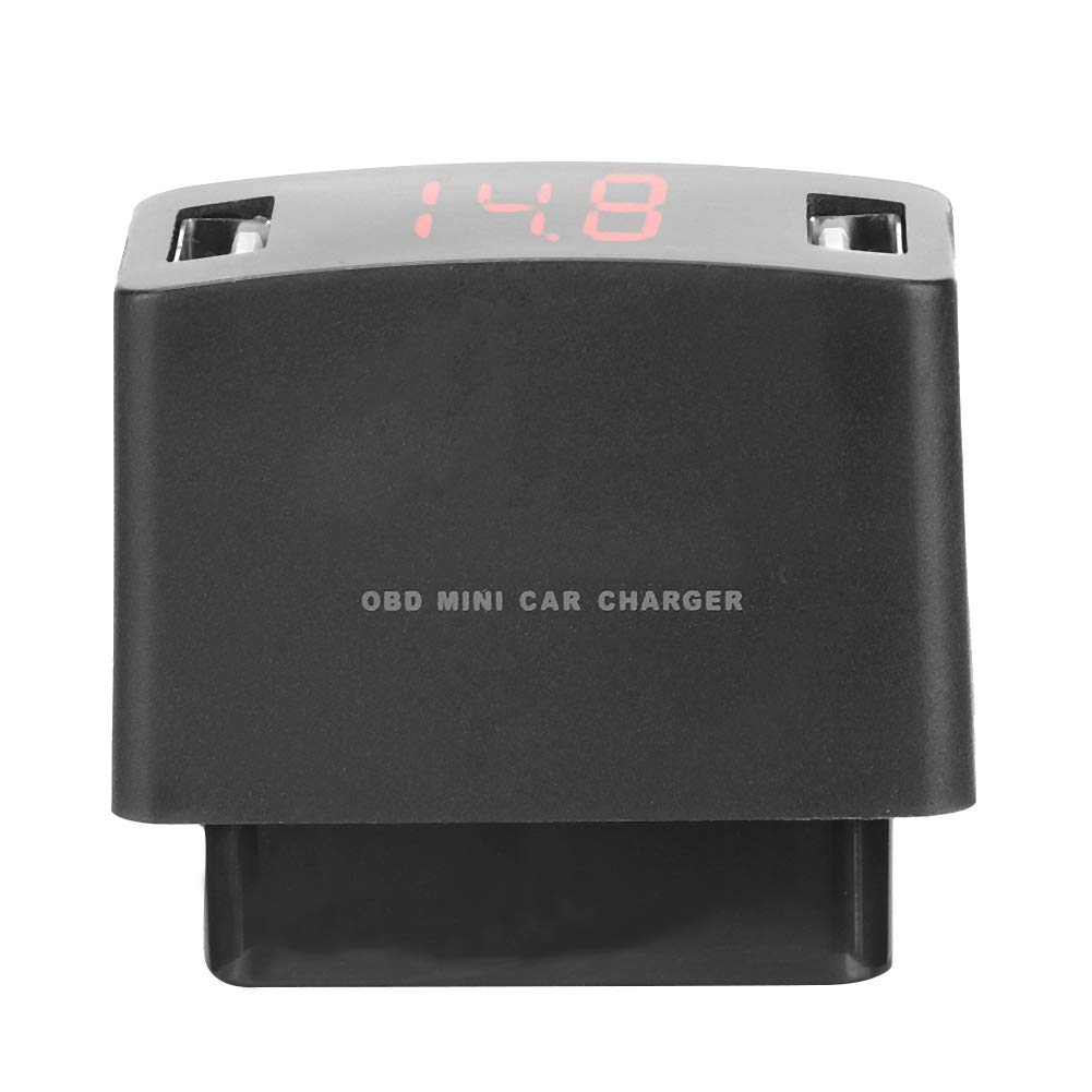 Obd-Anschluss Usb-Obd Autoladegerät, Langlebiges Abs Obd Mini Dual Usb Ladebuchse Mit Spannungsanzeige von EBTOOLS