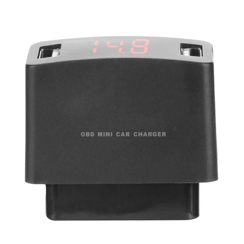 Obd-Anschluss Usb-Obd Autoladegerät, Langlebiges Abs Obd Mini Dual Usb Ladebuchse Mit Spannungsanzeige von EBTOOLS