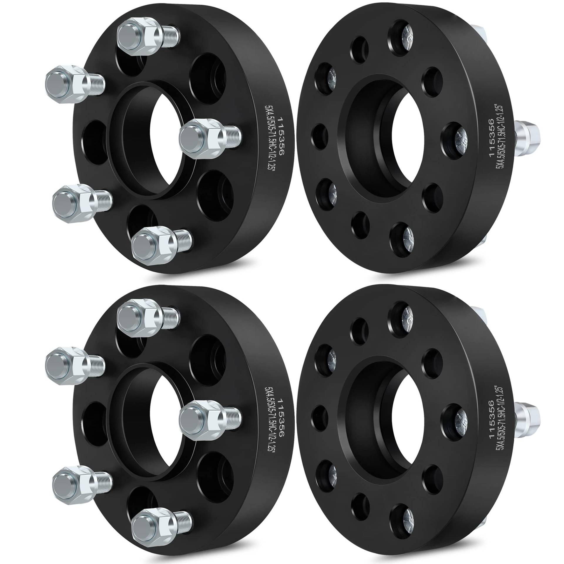 2 x Hub zentrisch schwarz Distanzscheiben Adapter 5 x 4,5 bis 5 X 5 Für Jeep Wrangler JK Felgen auf einer TJ oder YJ von ECCPP