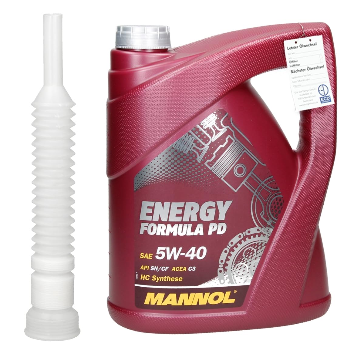 5 Liter Energy Formula PD SAE 5W-40 Motoröl ACEA C3 inkl. Auslaufschlauch von ECD Germany