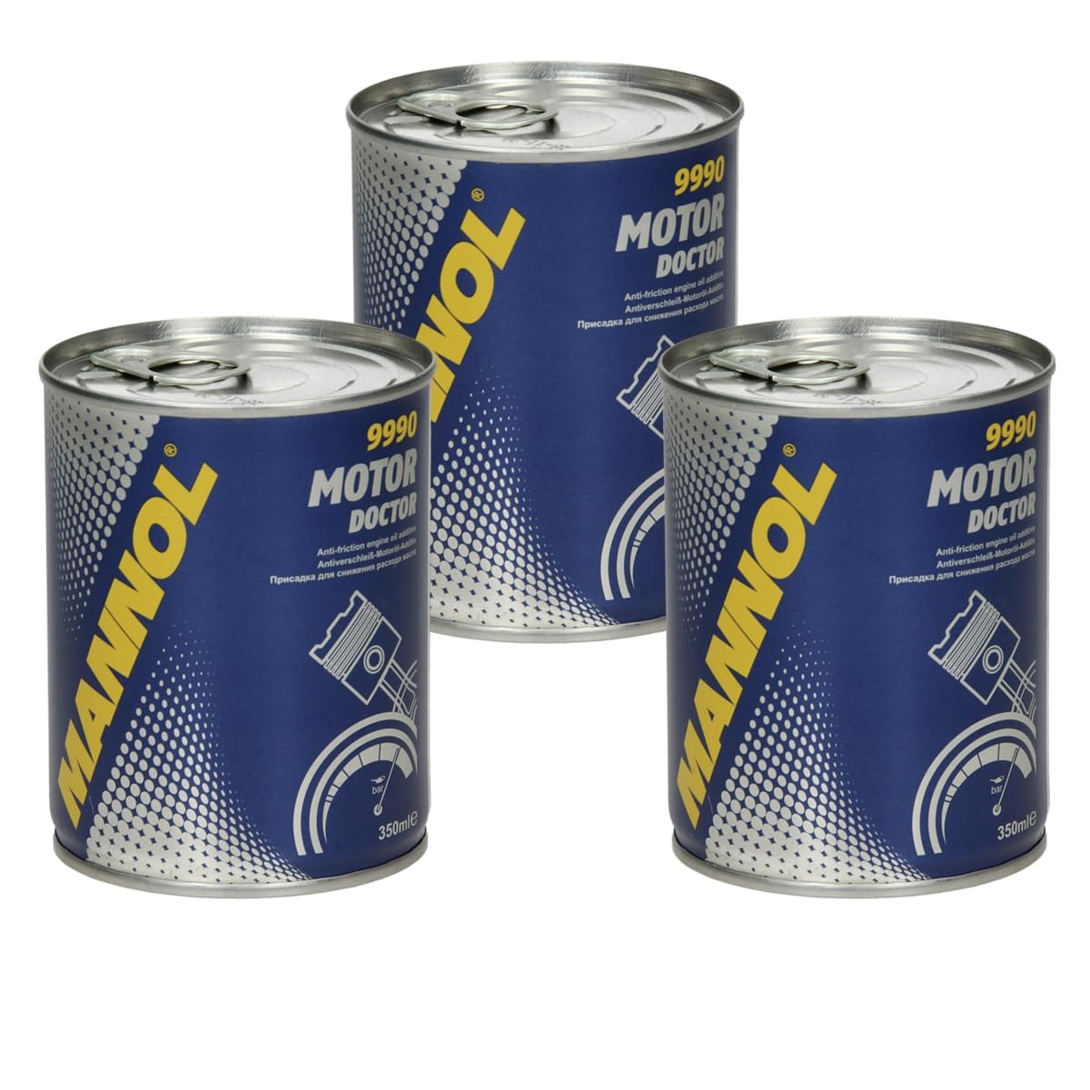 MANNOL 3 x 350 ml Original Öl Additiv 9990 Motor Doctor/Motoröladditiv Antiverschleiß Motoröl Additiv, Oil Additive, Beschichtung Motorschutz Zusatz, Motorenöl Motoren Öl von ECD Germany