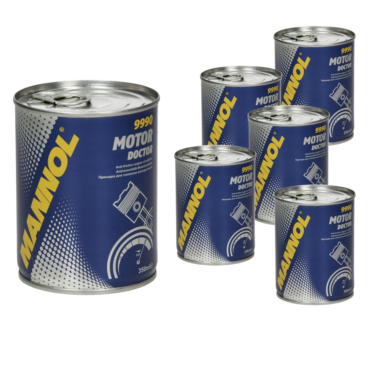 MANNOL 6 x 350 ml Original Öl Additiv 9990 Motor Doctor/Motoröladditiv Antiverschleiß Motoröl Additiv, Oil Additive, Beschichtung Motorschutz Zusatz, Motorenöl Motoren Öl von ECD Germany