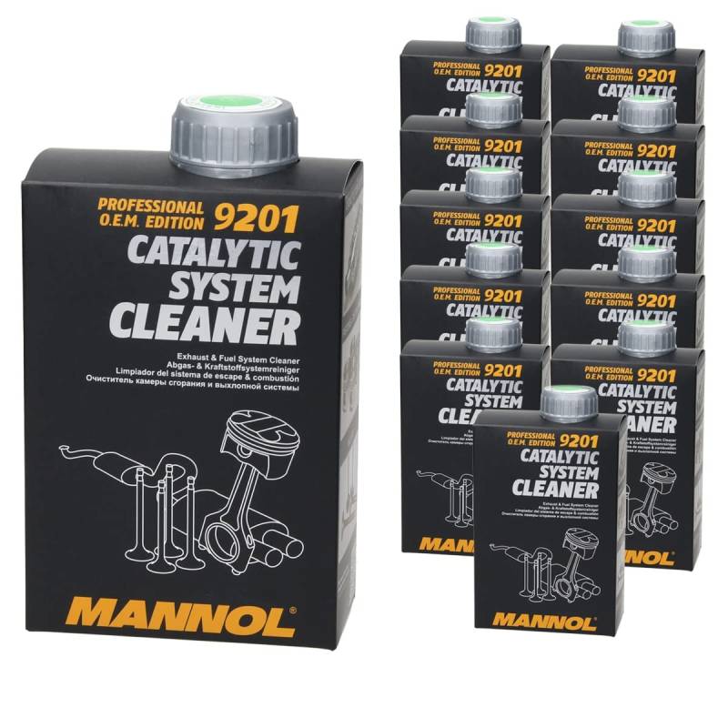 MANNOL 9201 Catalytic System Cleaner 12 x 500 ml, Abgas - & Kraftstoffsystemreiniger, Katalysator System Reiniger, Benzin Reiniger, Abgasreiniger Katalysatorschutz, Professionell O.E.M. Edition von ECD Germany