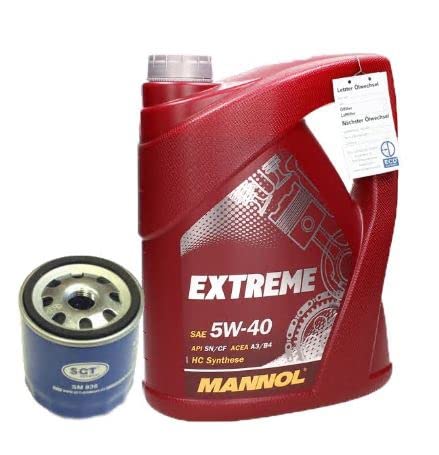 Ölwechsel Set 5L 5W-40 Mannol Extreme Motoröl + Ölfilter Motorölfilter von ECD Germany