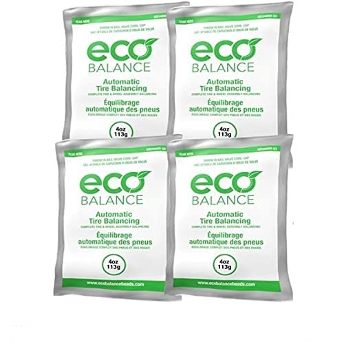 ECO Balance 04-EB4 Zentrifugal Force Reifen/Rad-Auswuchtperlen – Geländewagen, leichte LKW-Reifen, (4) 113,4 g Balance Bead Bags, (4) Ventilkappen und Kerne von ECO Balance