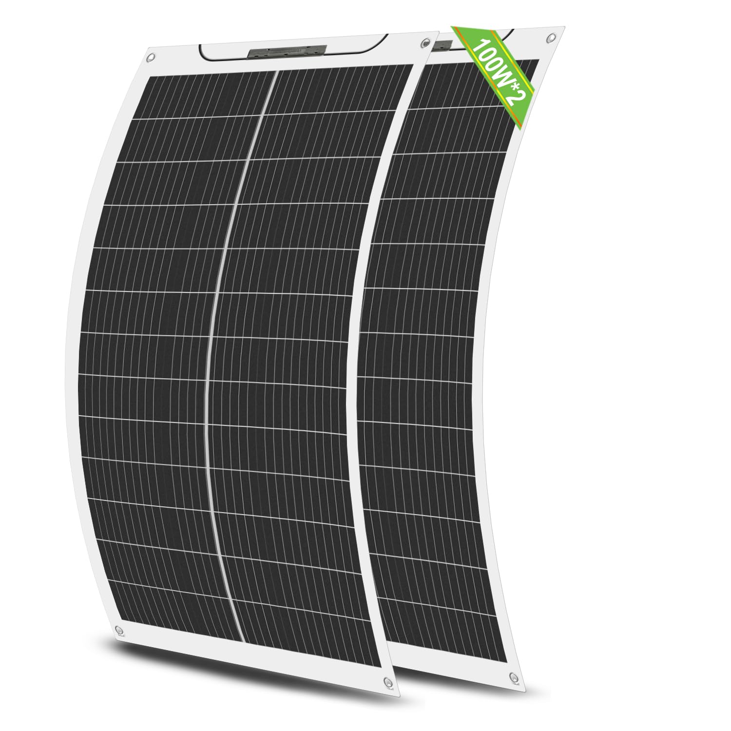 ECO-WORTHY 200W Flexibel Solarpanel 2 Stücke 100W Solarpanel 12V, Monokristalline Solarmodul mit Kabel für 12V Batterien Wohnmobil Auto Boot Camping von ECO-WORTHY