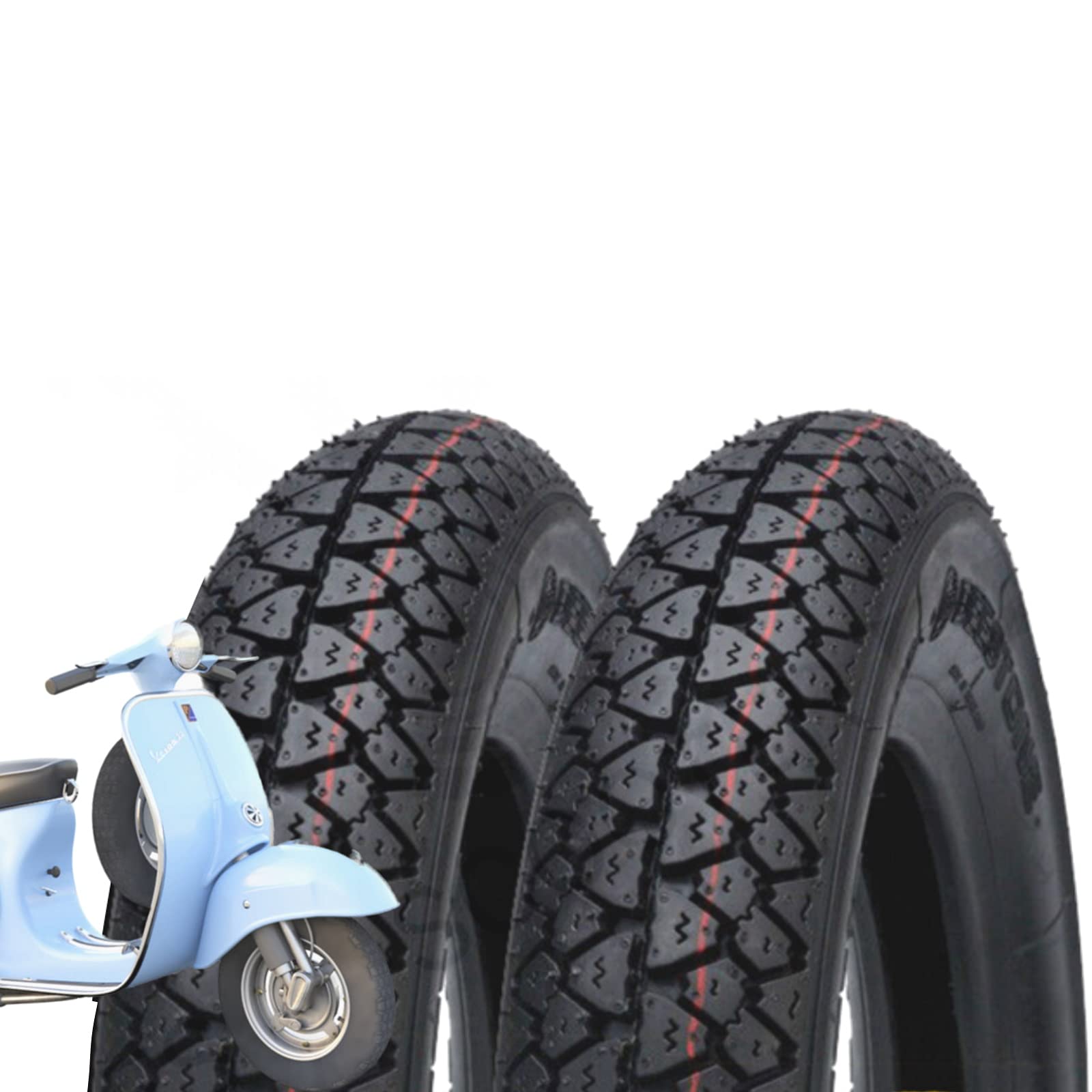 2 Reifen Deestone 3.50 – 10 Reifen für Piaggio Vespa GS GR PX 125 150 200 Arcobaleno Rally Sprint von ECOVELO