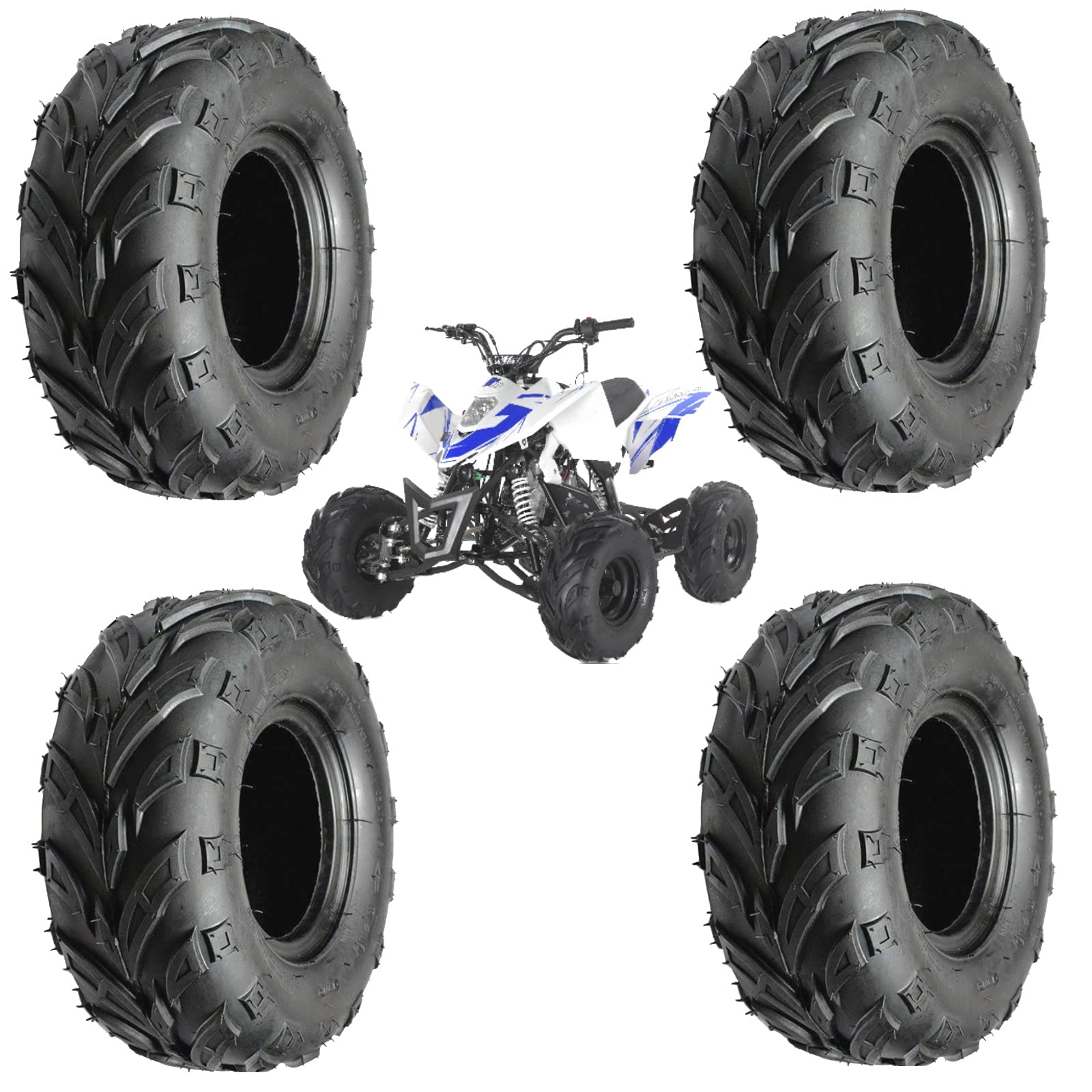 Zug, 4 Reifen 16 x 8 – 7 16/8.00 – 7 Reifen Union, Reifen für ATV Mini Quad verstärkt 4 P.R. von ECOVELO