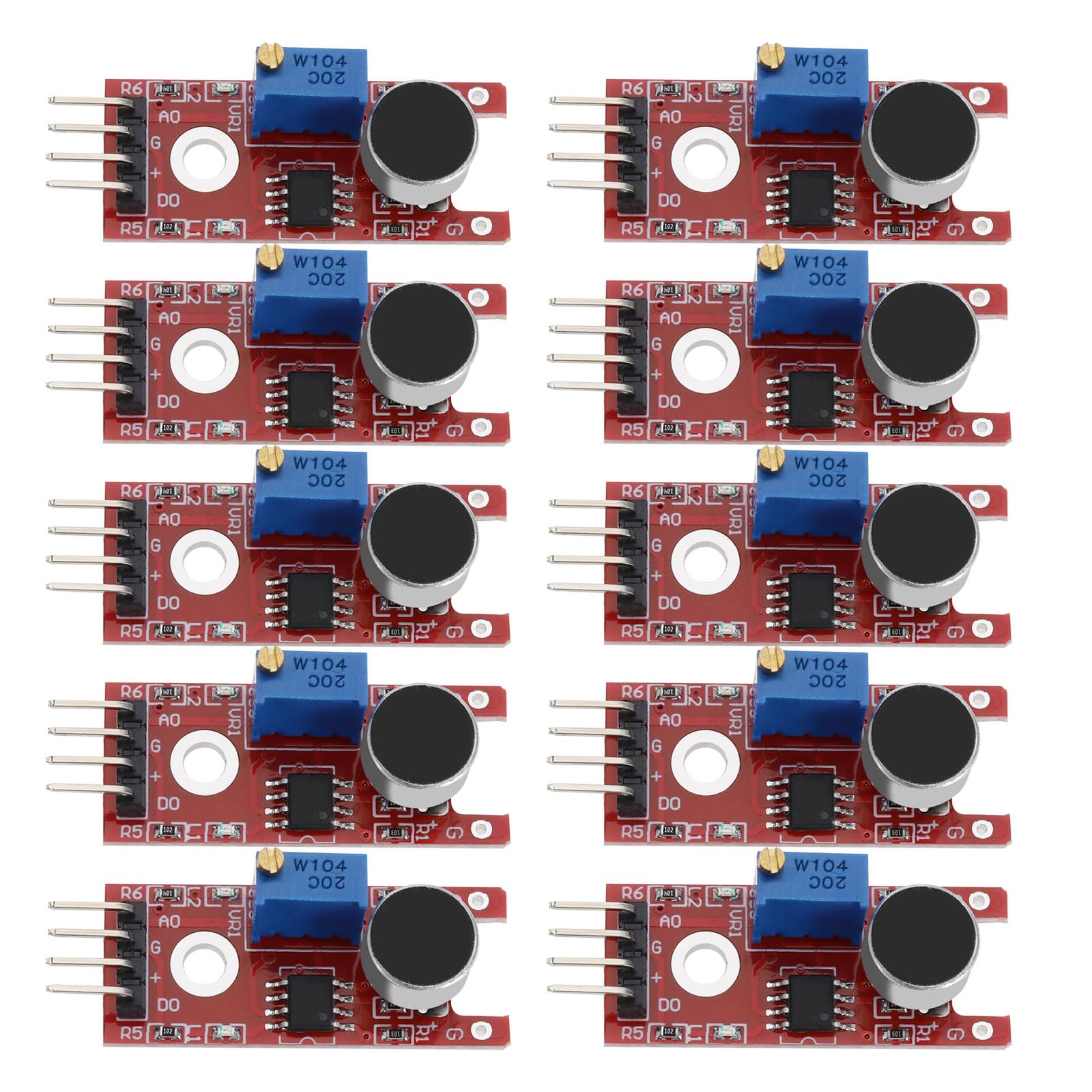 10 Stück KY-037 Hochempfindliches Schallerkennungs-Großmikrofonmodul AVR PIC Schallerkennungsmodul Kompatibel mit Ar-duino/Kompatibel mit Raspberry Pi 40 X 15 X 14mm von ECSiNG