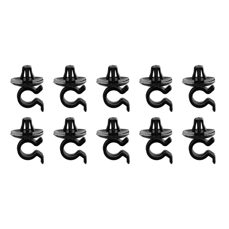 ECSiNG 10 x schwarze Motorhaubenhalter Clips Kunststoff 792834 6992P3 L61 kompatibel mit Citroen C2 C3 C4 C5 Berlingo Peugeot 106 1007 306 407 605 806 von ECSiNG