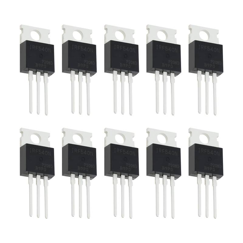 ECSiNG 20 x N-Channel IRF540N MOSFET Transistor TO-220 33 A 100 V 3-poliger internationaler Gleichrichter Leistung für die Heimindustrie und Heimwerker von ECSiNG