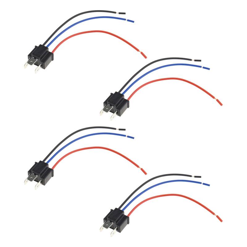 ECSiNG 4 Stück H4 Männlich Scheinwerferstecker Adapter mit Kabelbaum für H4 HB2 9003 Stecker 3 Pin Scheinwerferbirne Verlängerungsstecker von ECSiNG