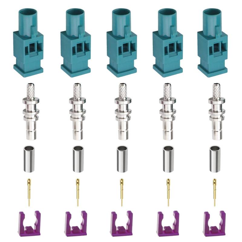 ECSiNG 5 Sätze Fakra Antennenstecker Reparatursatz zum Anschließen von RG174 / RG316 Autokabel Crimpen Löten Antennenadapter Konverter von ECSiNG