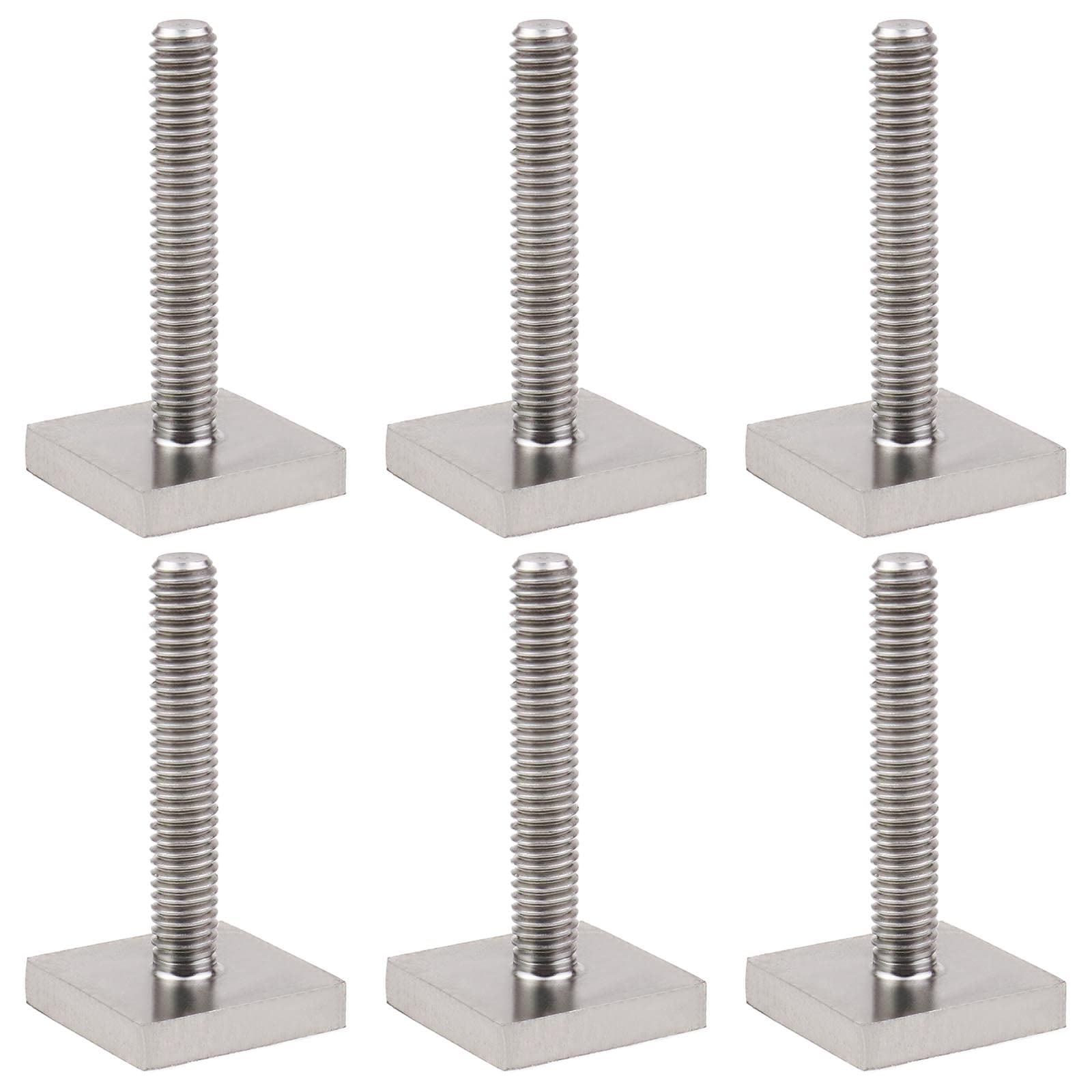 ECSiNG 6 Stück T-Nut Adapter Dachträger Relingträger Nutensteine 20x20mm Vierkantschrauben M6 x 35mm aus Edelstahl für Auto Dachträger Dachbox Schienenträger von ECSiNG