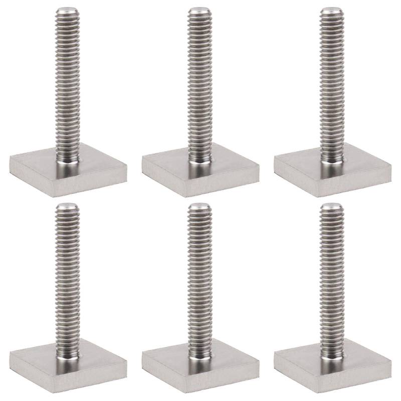 ECSiNG 6 Stück T-Nut Adapter Dachträger Relingträger Nutensteine 20x20mm Vierkantschrauben M6 x 35mm aus Edelstahl für Auto Dachträger Dachbox Schienenträger von ECSiNG