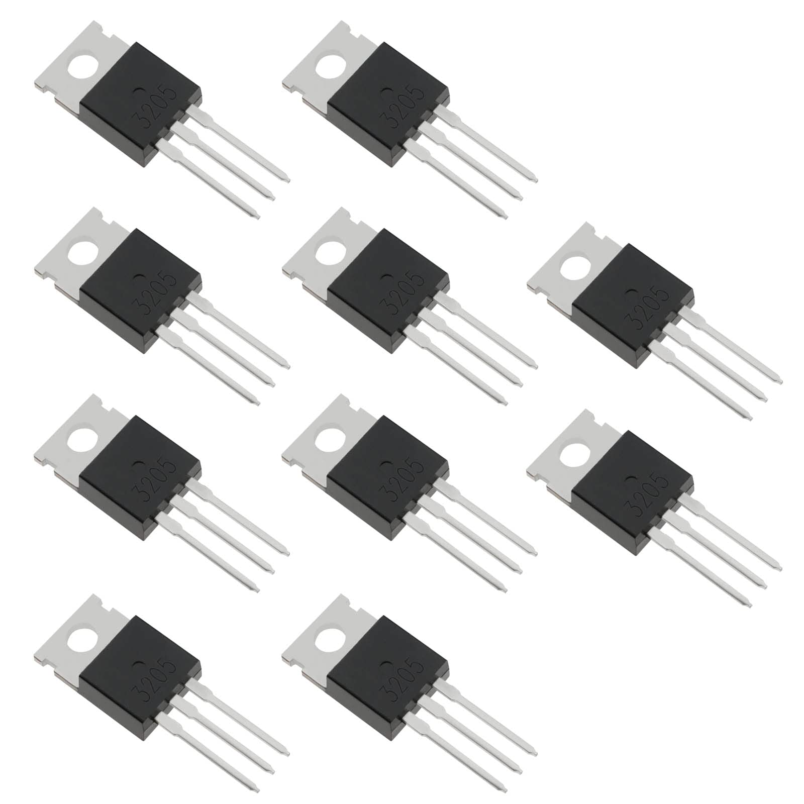 ECSiNG 10 Stücke N-Kanal IRF3205 MOSFET-Transistor ESD-bewertet TO-220 110 A 55 V 3-polige Internationale Gleichrichterleistung für die Heimindustrie und Heimwerker von ECSiNG