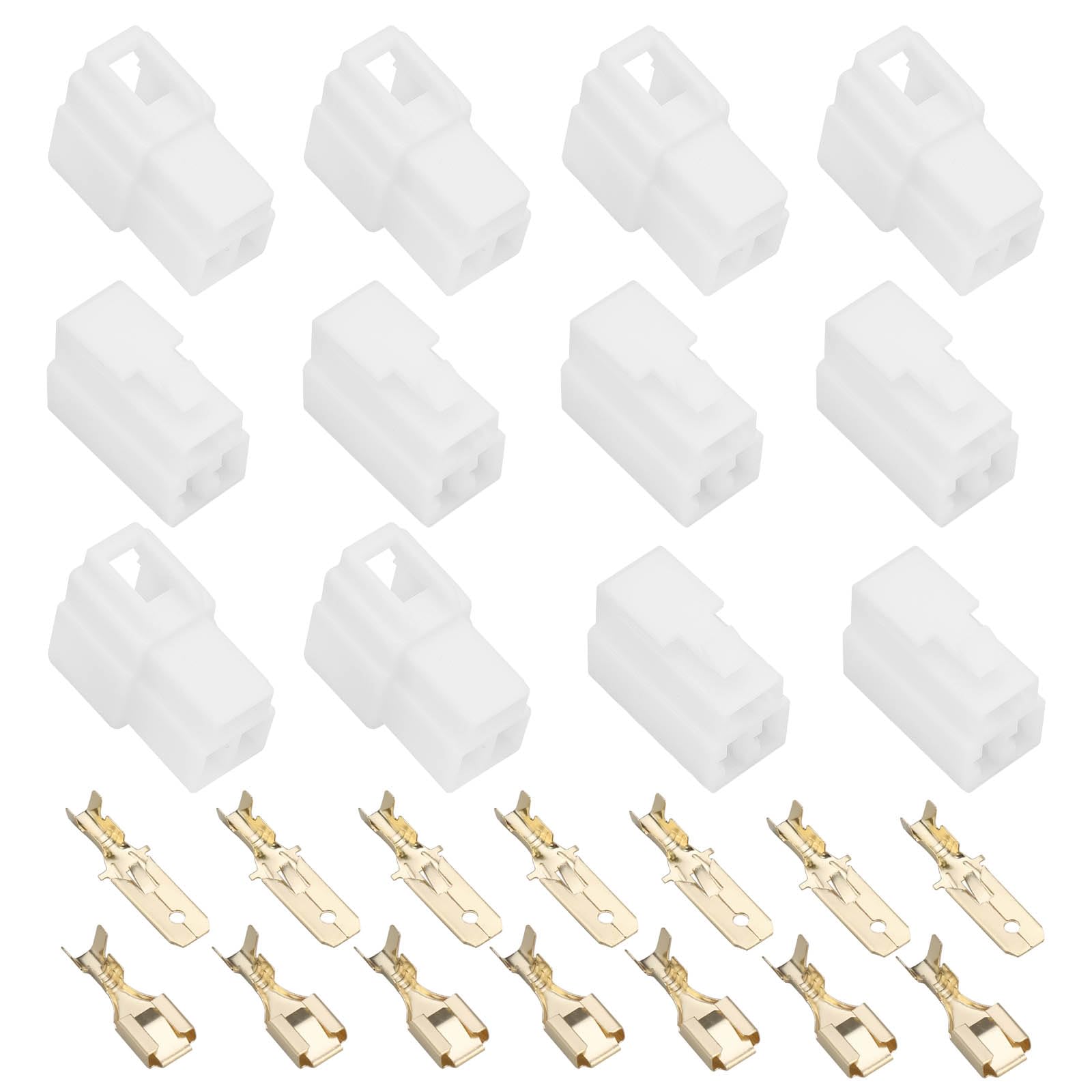 ECSiNG 10Sets 3 Pin Automotive Elektrische Draht Stecker Männlich Weiblich Kabel Terminal Stecker Kits für Motorrad Ebike Auto 6,3mm Stecker Weiß von ECSiNG