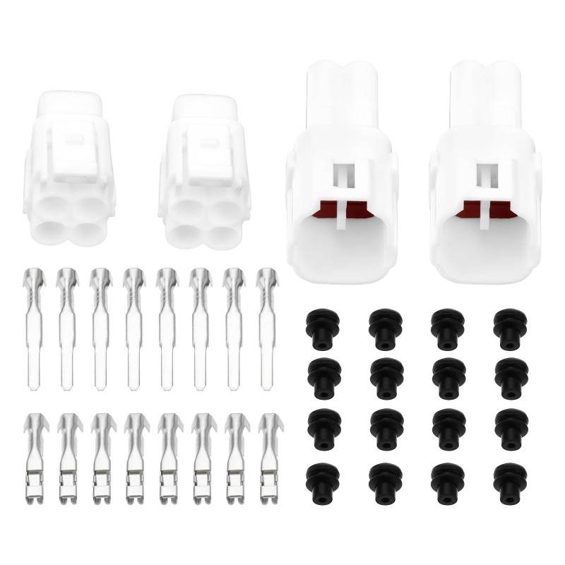 ECSiNG 2 Sätze 4-poliger Stecker-Buchsenstecker-Sets für Motorräder Reparaturteile Kompatibel mit Yamaha Kompatibel mit Kawasaki-Motorrädern von ECSiNG