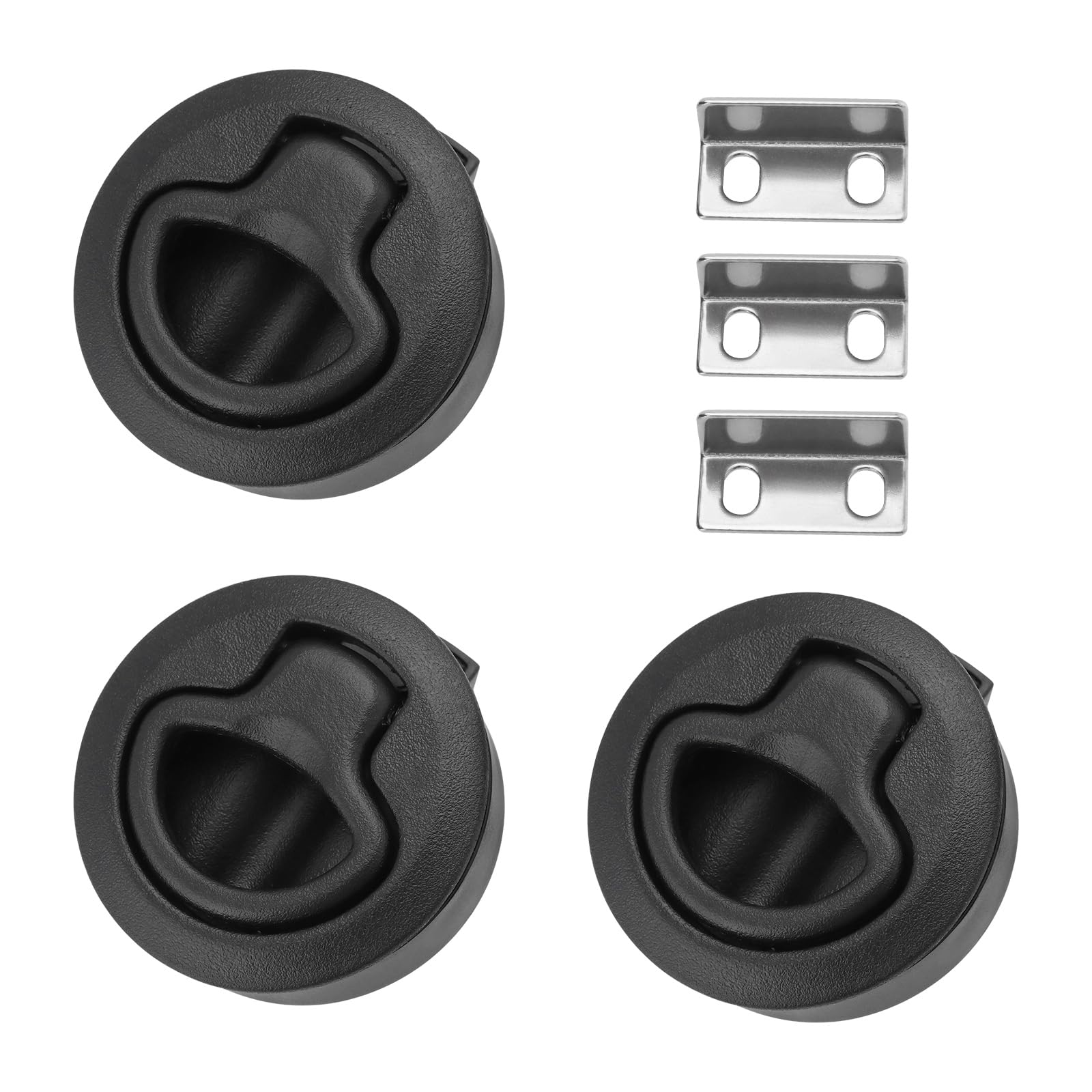 ECSiNG 3 Stück Flush Pull Riegel Durchmesser 61 Mm Lochgröße 50 Mm Anwendbare Materialstärke 2–21 Mm für Wohnmobile Camper Schiffe Boote Riegelschloss Schwarz von ECSiNG