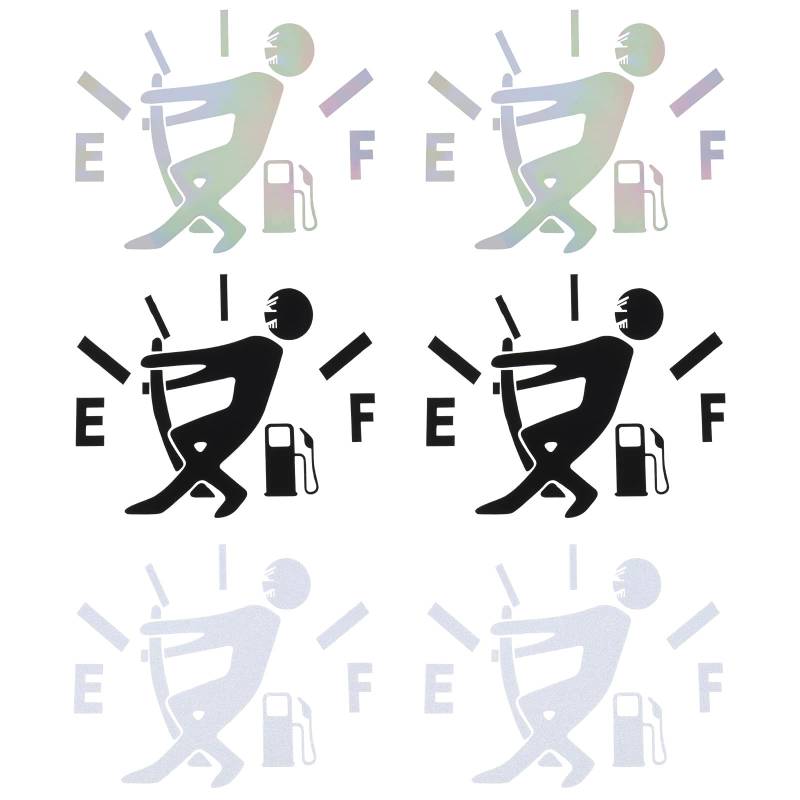 ECSiNG 6 Stück Tankdeckel-Aufkleber Lustiger Autoaufkleber PET Wasserdichter Auto-Aufkleber Selbstklebende Auto-Dekoration für Türen Fenster Tankabdeckung von ECSiNG